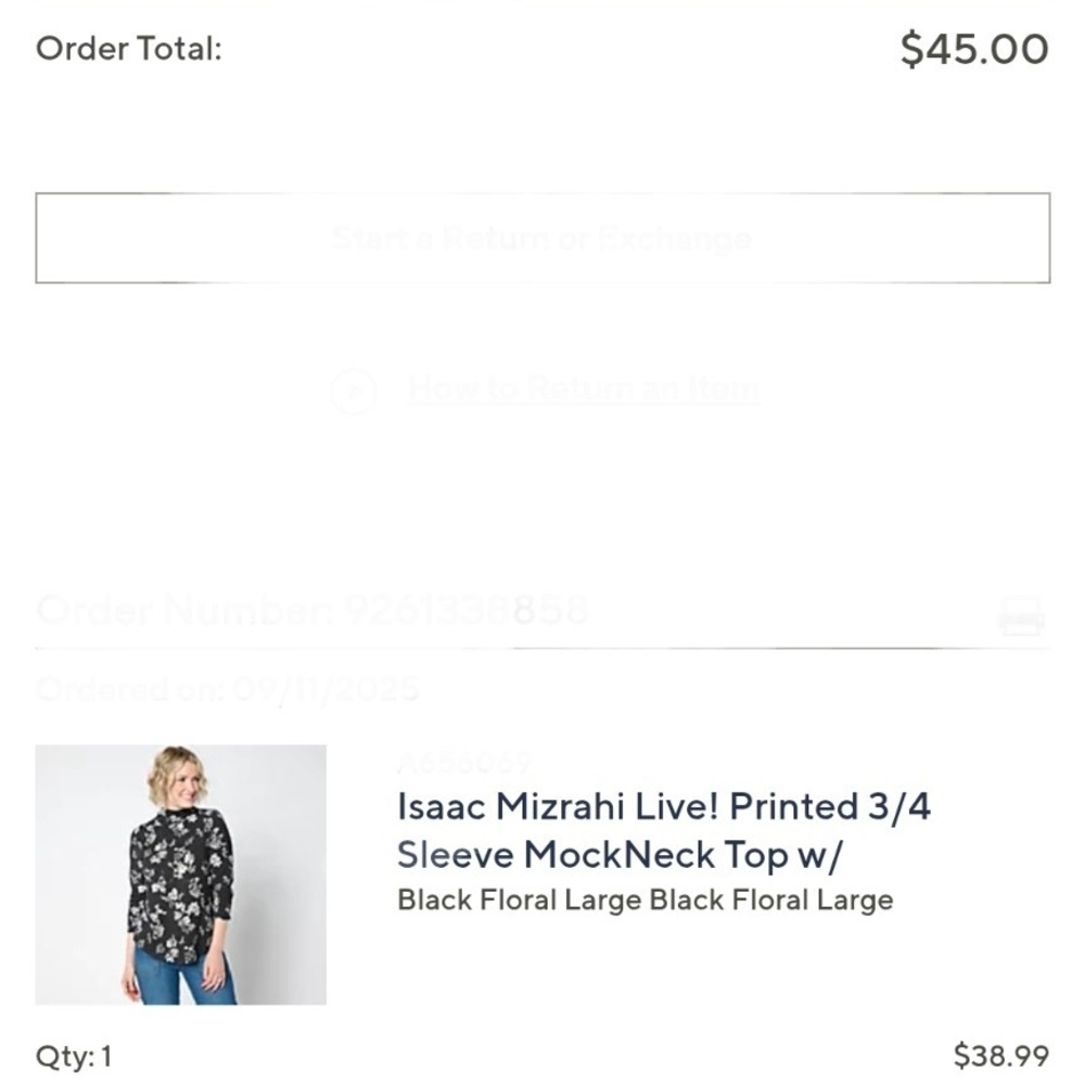 Isaac Mizrahi Black Floral Blouse Size Medium This Shirt Has Shirring - Picture 2 of 3